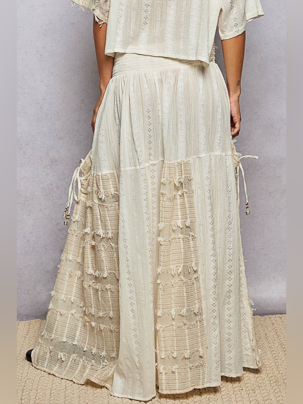 POL Cream Boho Wide-Leg Tiered Pants - Picture 4 of 7